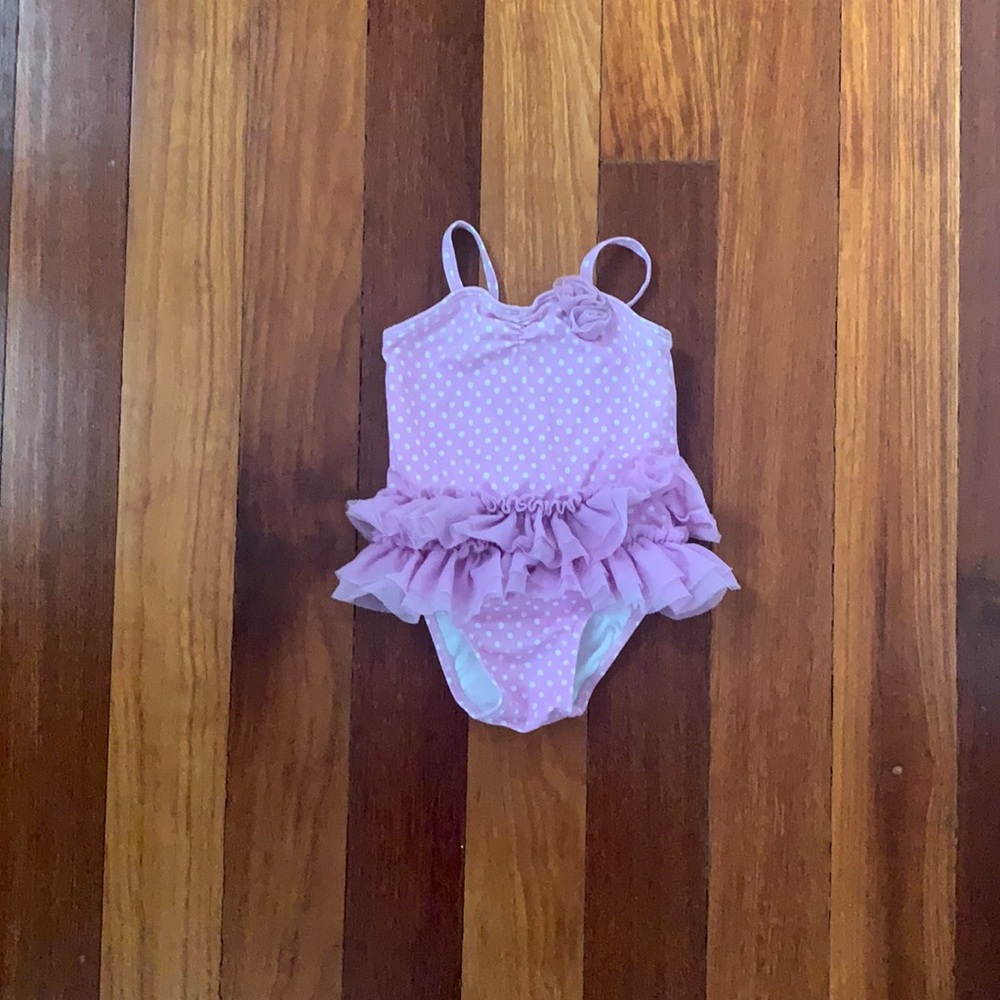 Purple and White Polka Dot Bathing Suit